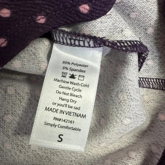 LuLaRoe Cassie Pencil Skirt Purple Floral Polka Dots Size Small S - Picture 5 of 9